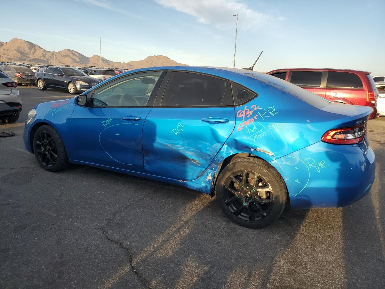 2015 Dodge Dart VIN 1C3CDFAAXFD337924 Copart auction photo, side damage thumbnail 2