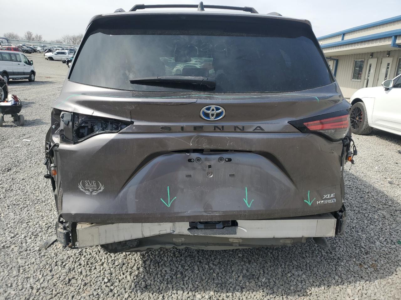 2022 Toyota Sienna VIN 5TDJRKEC6NS106028 Copart auction photo, front end / rear end damage thumbnail 6
