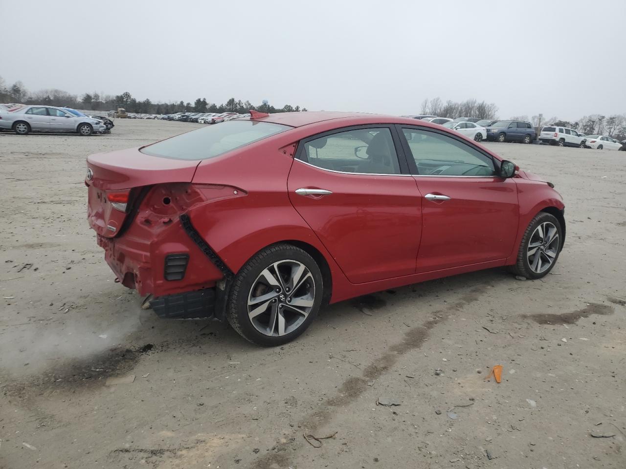 2014 Hyundai Elantra VIN KMHDH4AE5EU161435 Copart auction photo, front end / rear end damage thumbnail 3