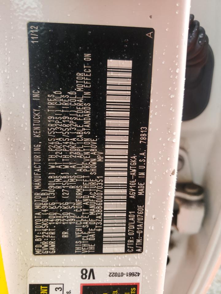 2013 Toyota Venza VIN 4T3ZA3BB6DU070351 Copart auction photo, front end damage thumbnail 15