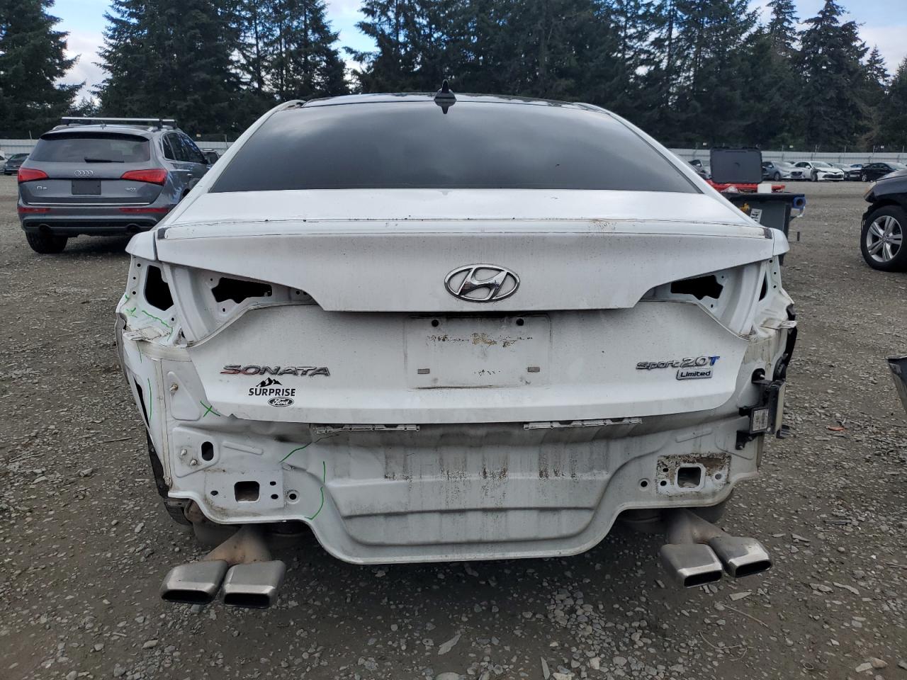 2015 Hyundai Sonata VIN 5NPE34AB9FH251647 Copart auction photo, rear end damage thumbnail 6