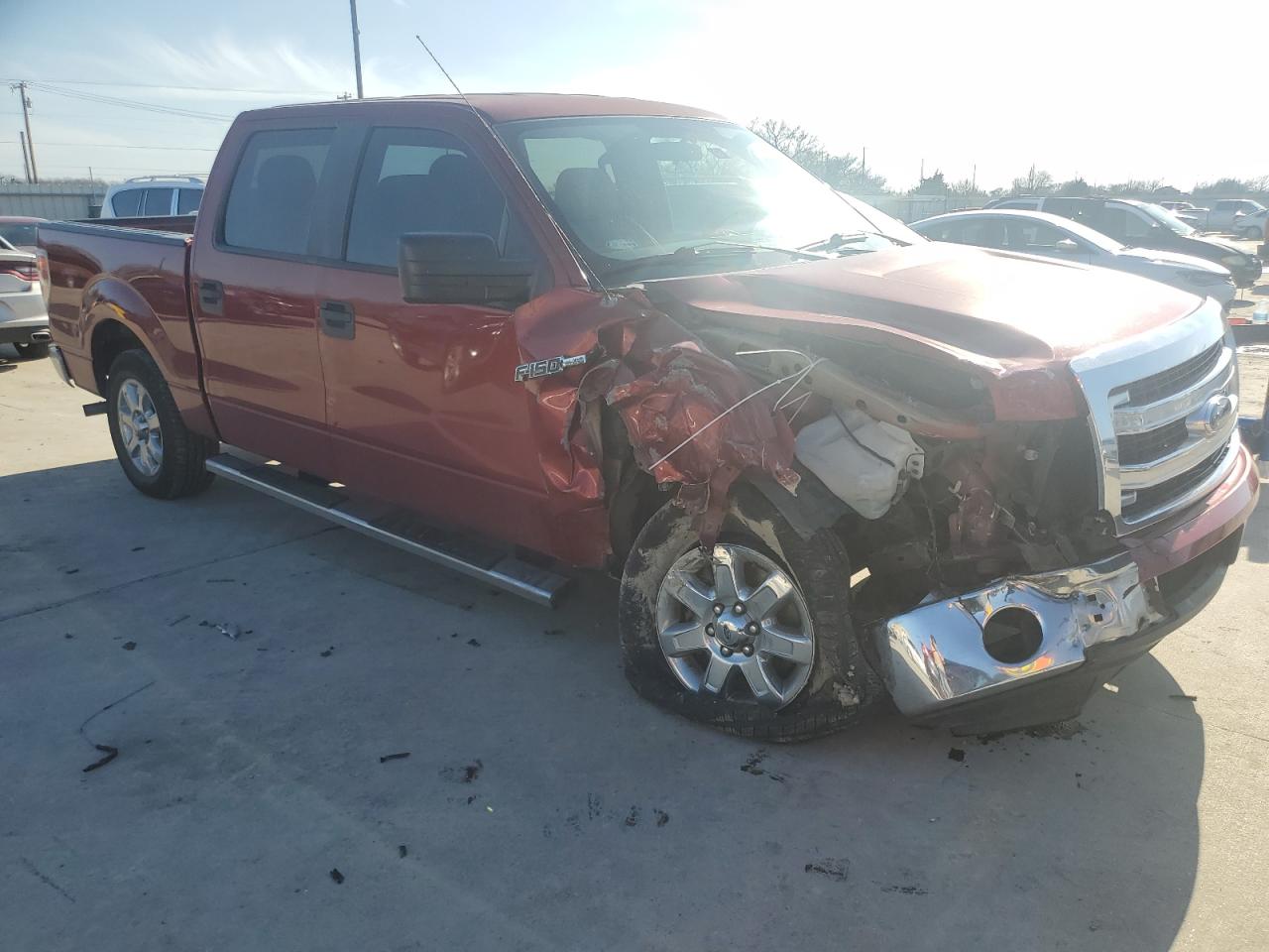 2013 Ford F-150 VIN 1FTEW1CM7DKE02956 Copart auction photo, front end / side damage thumbnail 4