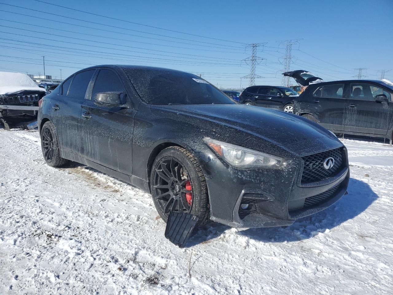 2019 Infiniti Q50 VIN JN1EV7AR1KM591984 Copart auction photo, front end / side damage thumbnail 4