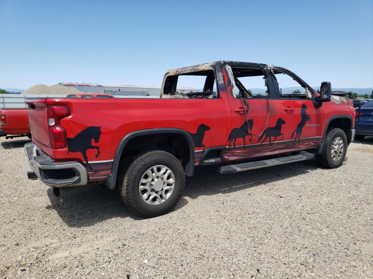 2021 Chevrolet Silverado VIN 1GC4YTEY0MF280080 Copart auction photo, burn damage thumbnail 3