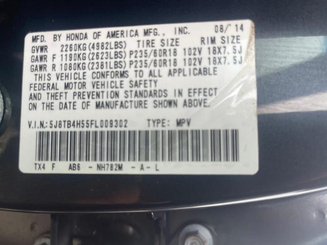 2015 Acura RDX VIN 5J8TB4H55FL009302 Copart auction photo, minor dent/scratches / normal wear damage thumbnail 10