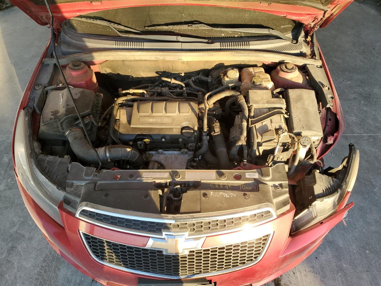 2013 Chevrolet Cruze VIN 1G1PE5SB1D7289374 Copart auction photo, side / front end damage thumbnail 11