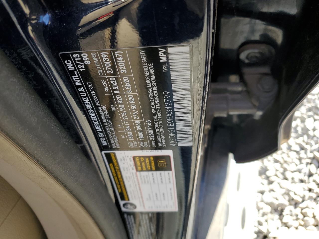 2014 Mercedes-Benz GL-klasse VIN 4JGDF2EE9EA342799 Copart auction photo, burn / front end damage thumbnail 13