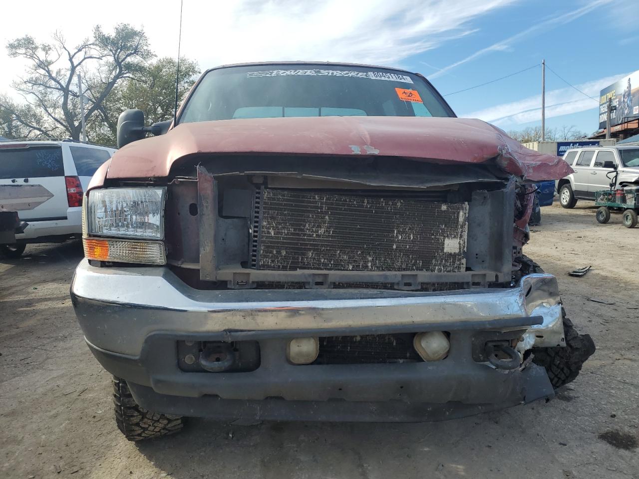 2002 Ford F250 VIN 1FTNW21F32EA48133 Copart auction photo, front end damage thumbnail 5
