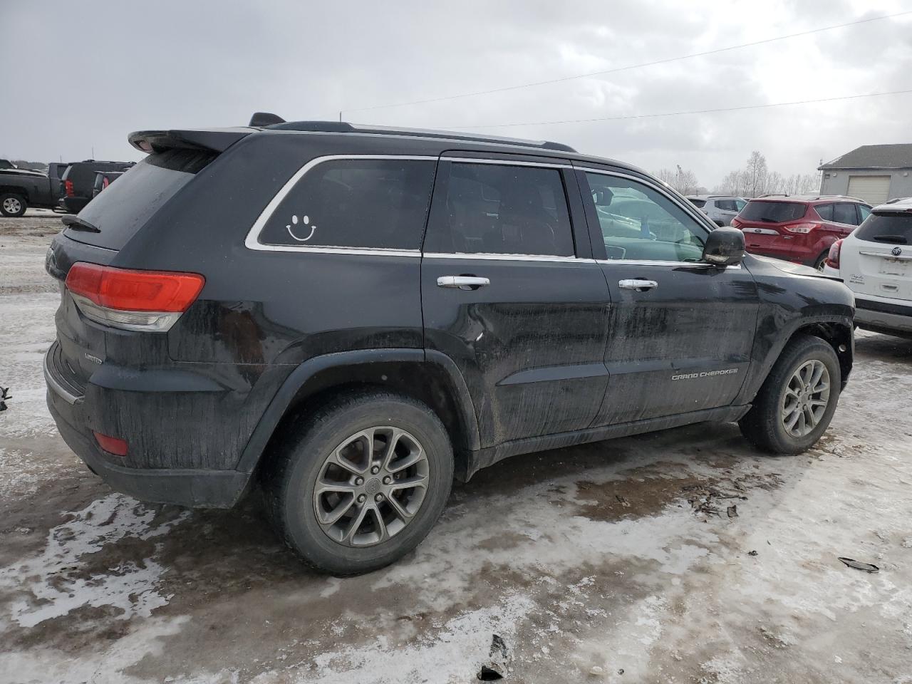 2014 Jeep Grand Cherokee VIN 1C4RJFBG9EC439852 Copart auction photo, front end / side damage thumbnail 3