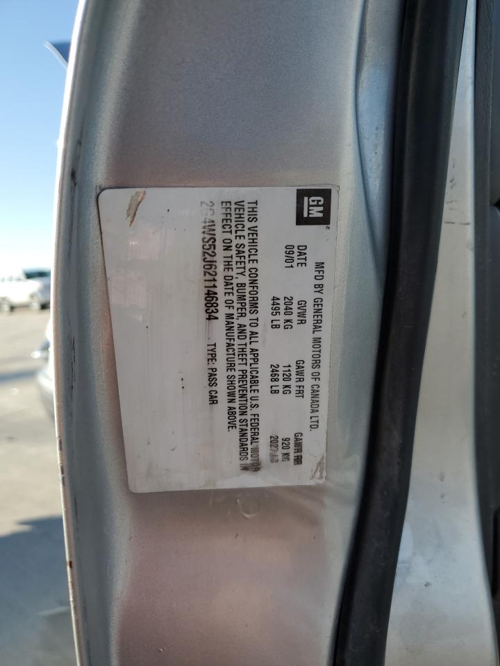 2002 Buick Century VIN 2G4WS52J621146834 Copart auction photo, front end damage thumbnail 14