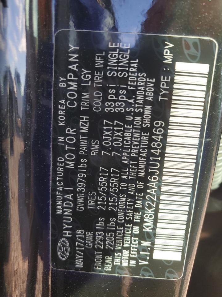 2018 Hyundai Kona VIN KM8K22AA6JU148469 Copart auction photo, front end damage thumbnail 15