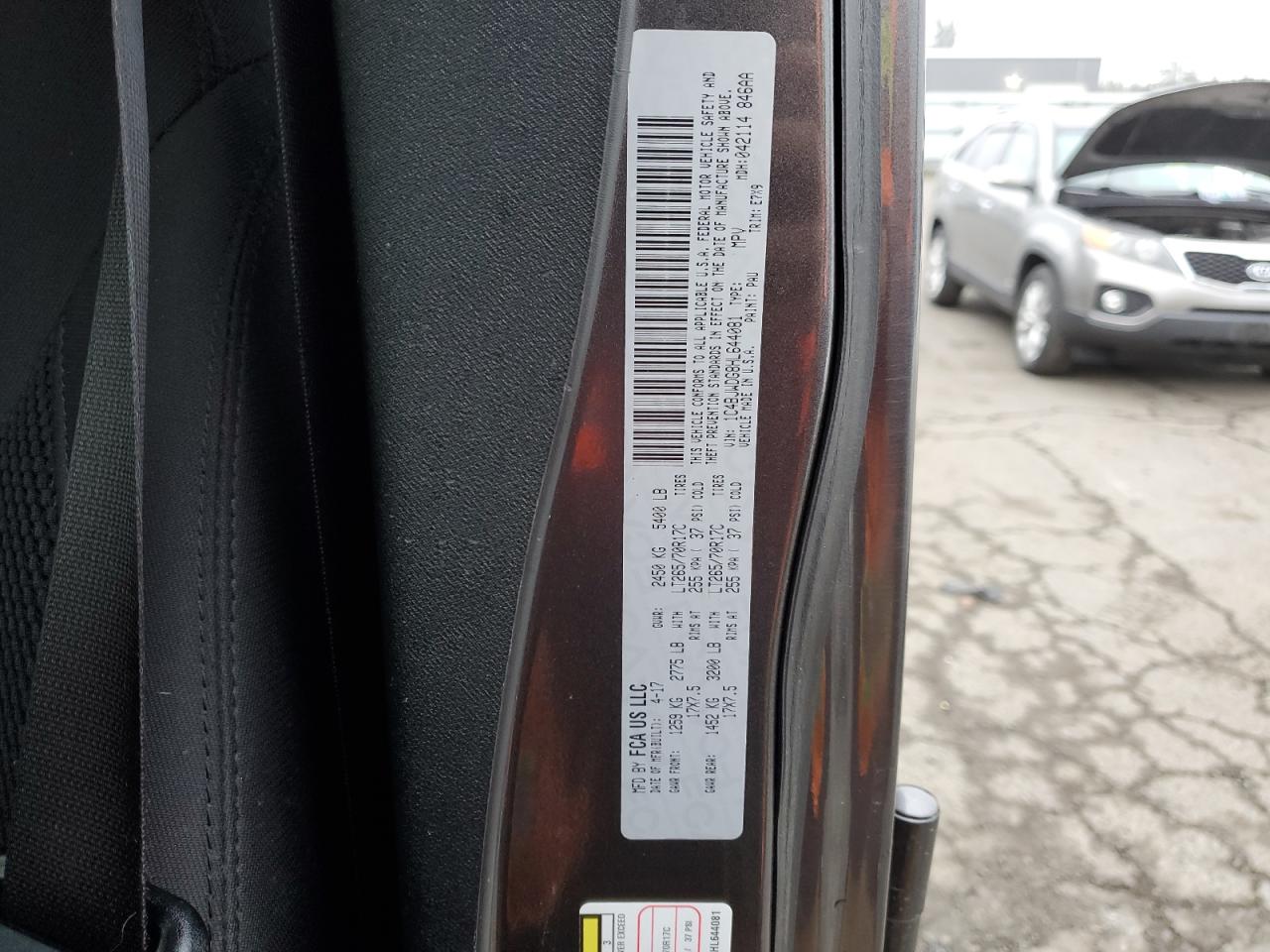 2017 Jeep Wrangler VIN 1C4BJWDG8HL644081 Copart auction photo, all over damage thumbnail 12