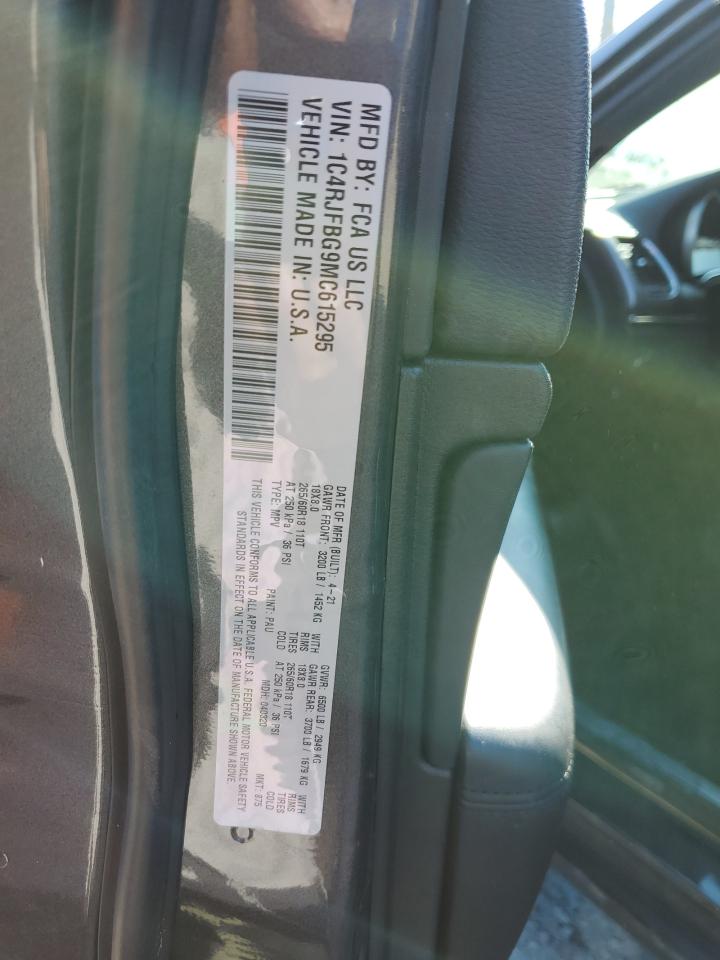 2021 Jeep Grand Cherokee VIN 1C4RJFBG9MC615295 Copart auction photo, water/flood damage thumbnail 14