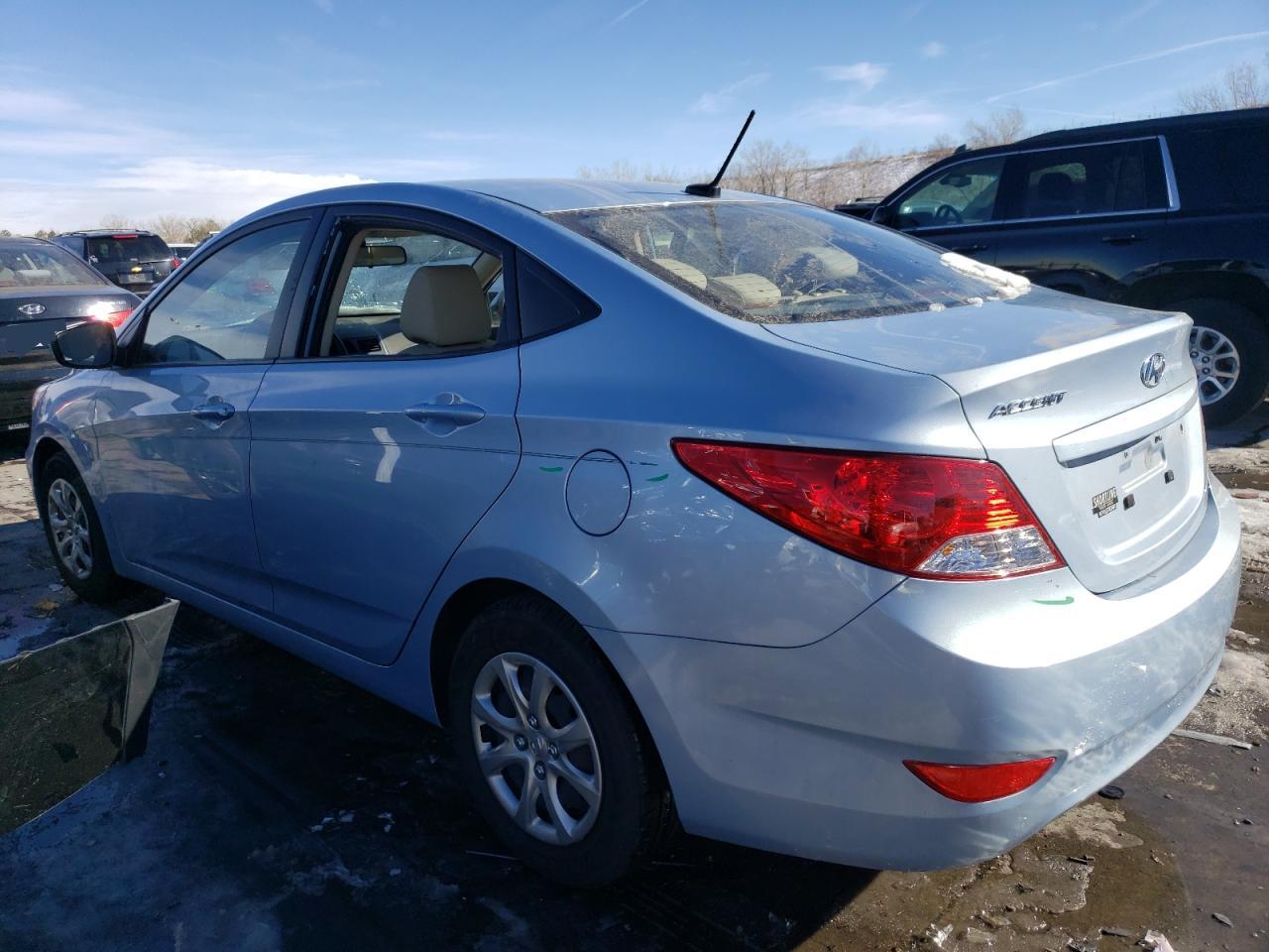 2013 Hyundai Accent VIN KMHCT4AE0DU292538 Copart auction photo, vandalism / front end damage thumbnail 2