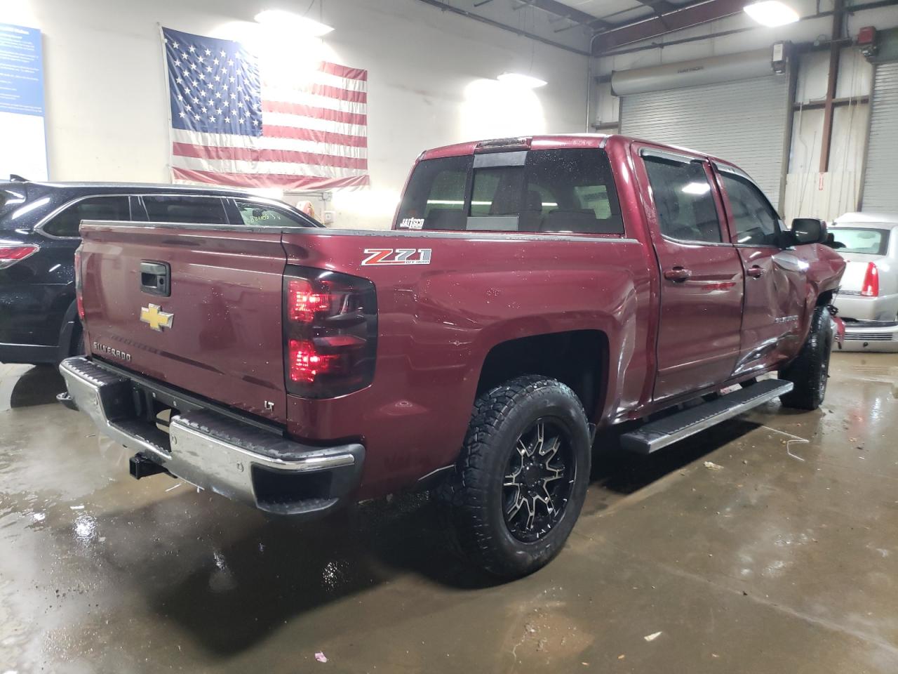 2015 Chevrolet Silverado VIN 3GCUKREC5FG414804 Copart auction photo, front end / side damage thumbnail 3