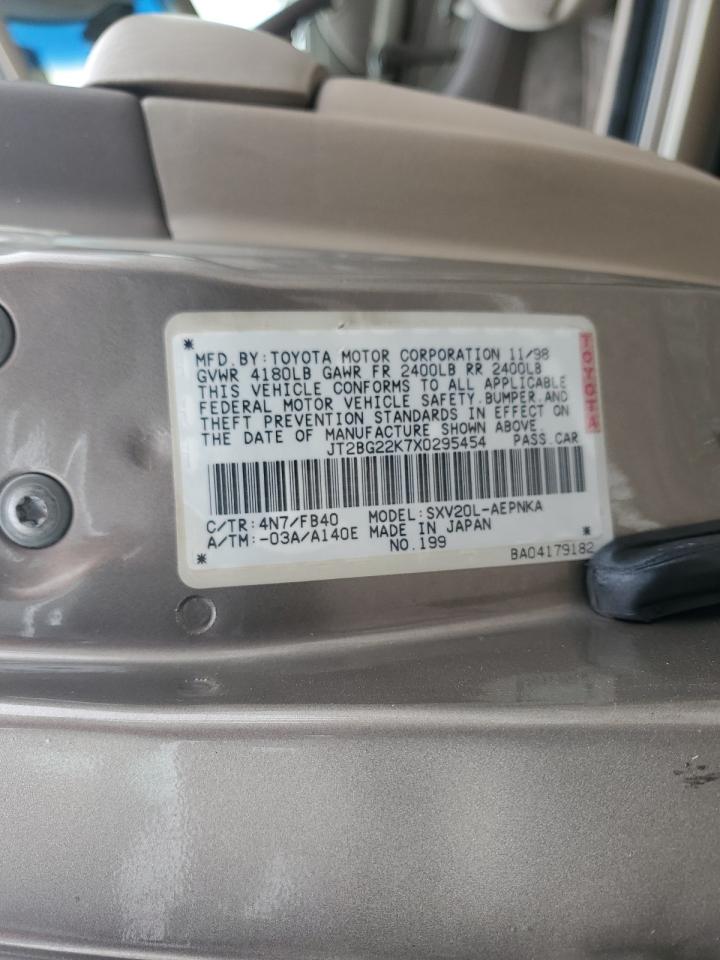 1999 Toyota Camry VIN JT2BG22K7X0295454 Copart auction photo, front end damage thumbnail 12