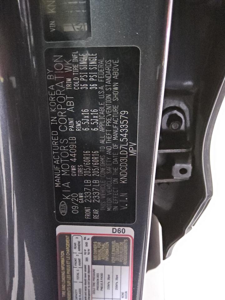 2020 KIA Niro VIN KNDCD3LD7L5433579 Copart auction photo, side / minor dent/scratches damage thumbnail 14