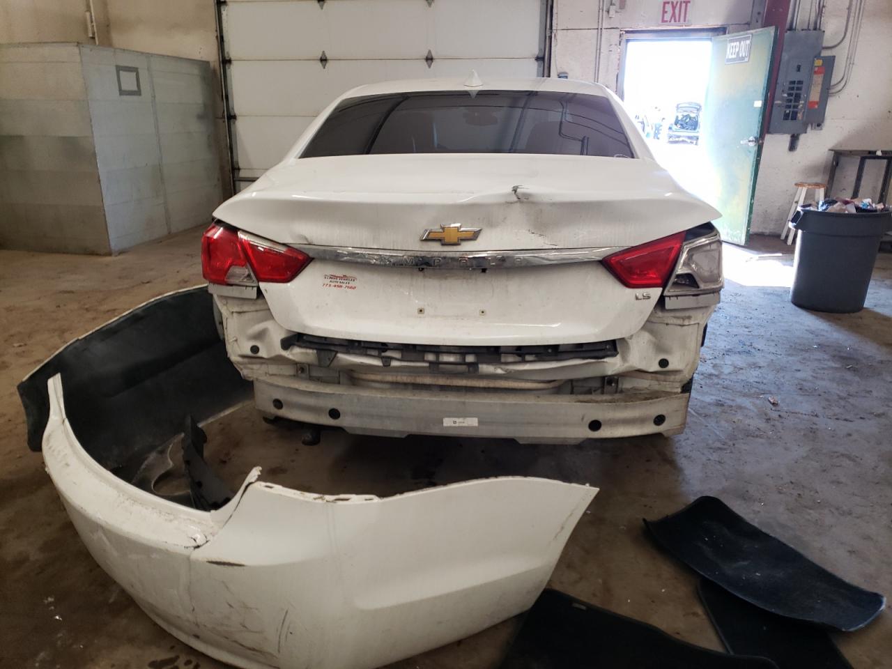 2016 Chevrolet Impala VIN 2G11X5SA1G9177071 Copart auction photo, rear end damage thumbnail 6