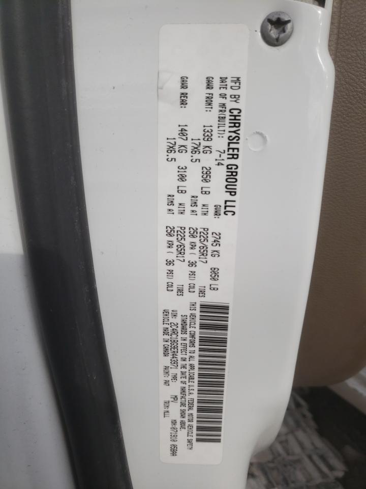 2014 Chrysler Town & Country VIN 2C4RC1BG9ER443971 Copart auction photo, front end / rear end damage thumbnail 14