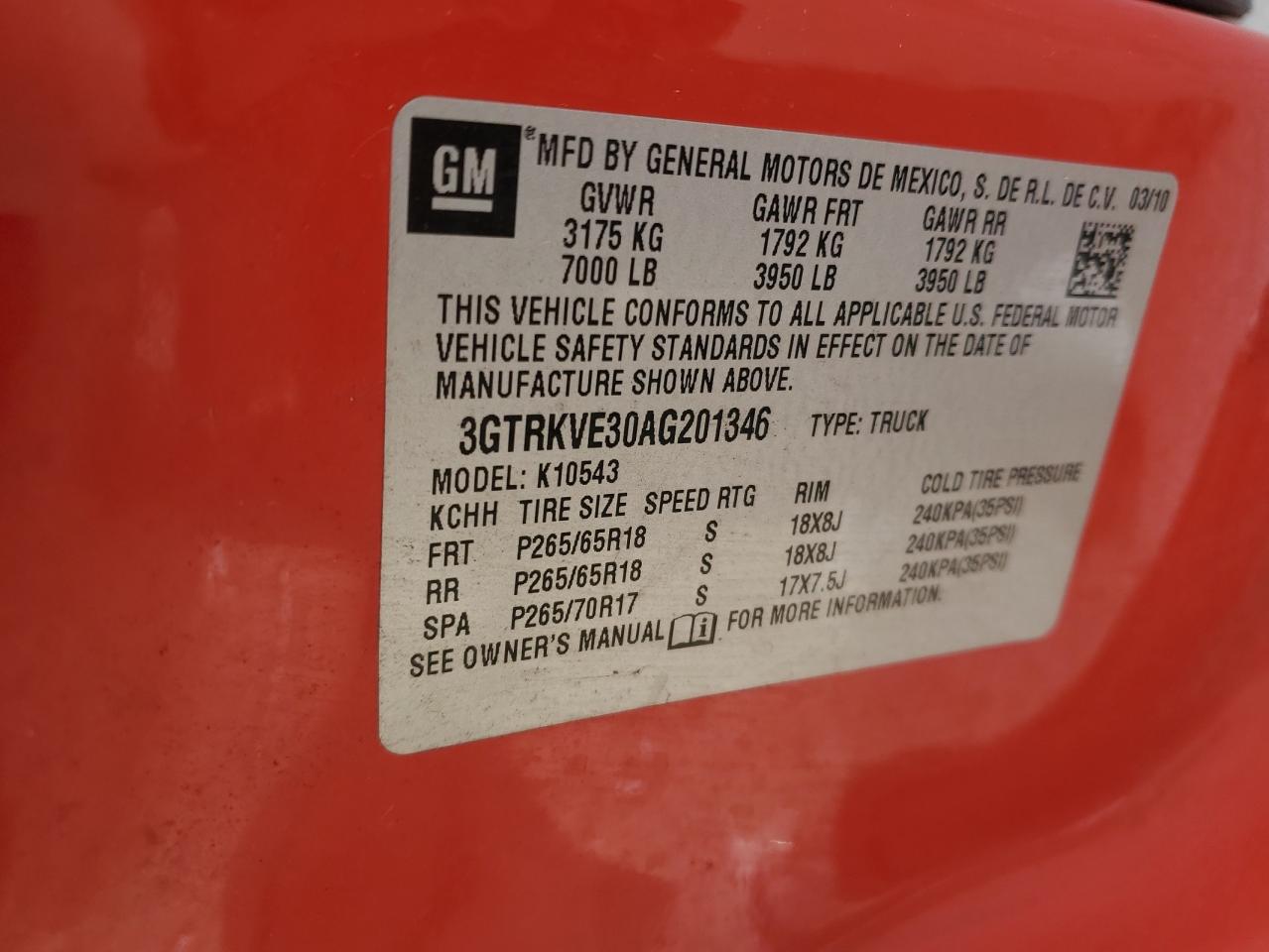 2010 GMC Sierra VIN 3GTRKVE30AG201346 Copart auction photo, rear end / mechanical damage thumbnail 12