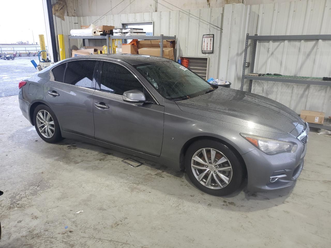2014 Infiniti Q50 VIN JN1BV7AP4EM683144 Copart auction photo, vandalism damage thumbnail 4