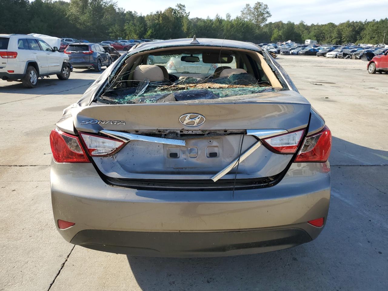 2014 Hyundai Sonata VIN 5NPEB4ACXEH946276 Copart auction photo, rear end / side damage thumbnail 6