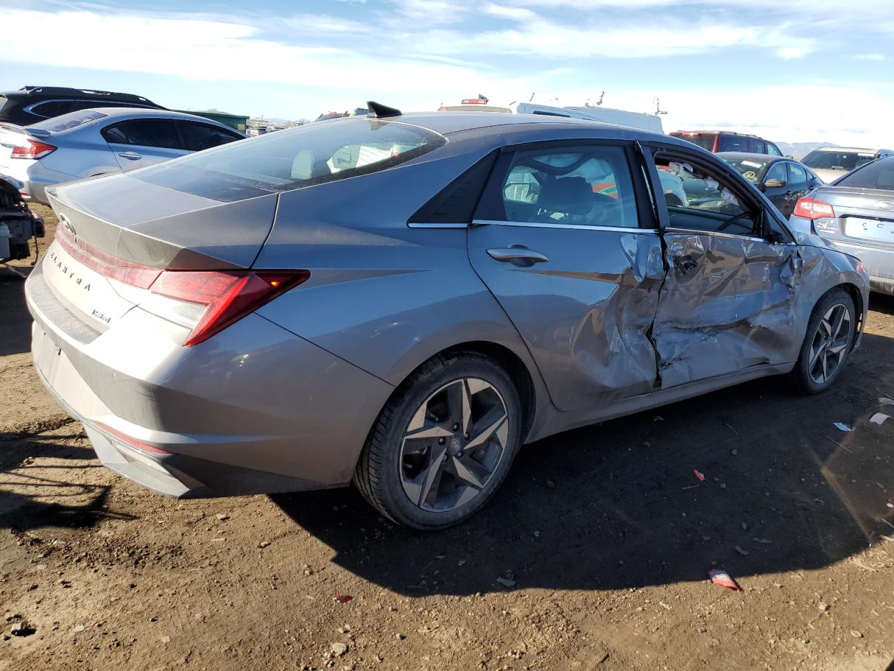2022 Hyundai Elantra VIN KMHLP4AG7NU216502 Copart auction photo, side damage thumbnail 3