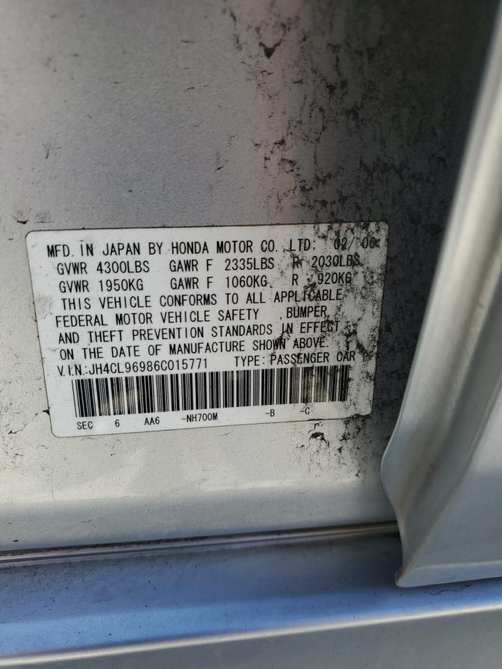2006 Acura TSX VIN JH4CL96986C015771 Copart auction photo, front end damage thumbnail 15