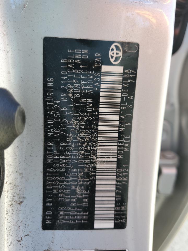 2024 Toyota Corolla VIN 5YFB4MDEXRP174140 Copart auction photo, front end damage thumbnail 12