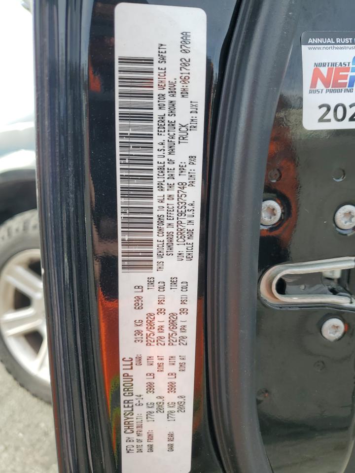 2014 RAM 1500 VIN 1C6RR7PT9ES375748 Copart auction photo, rear end damage thumbnail 12