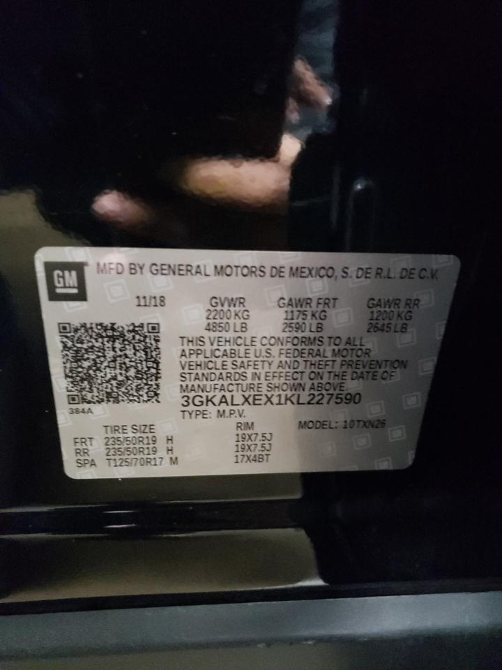 2019 GMC Terrain VIN 3GKALXEX1KL227590 Copart auction photo, side damage thumbnail 12