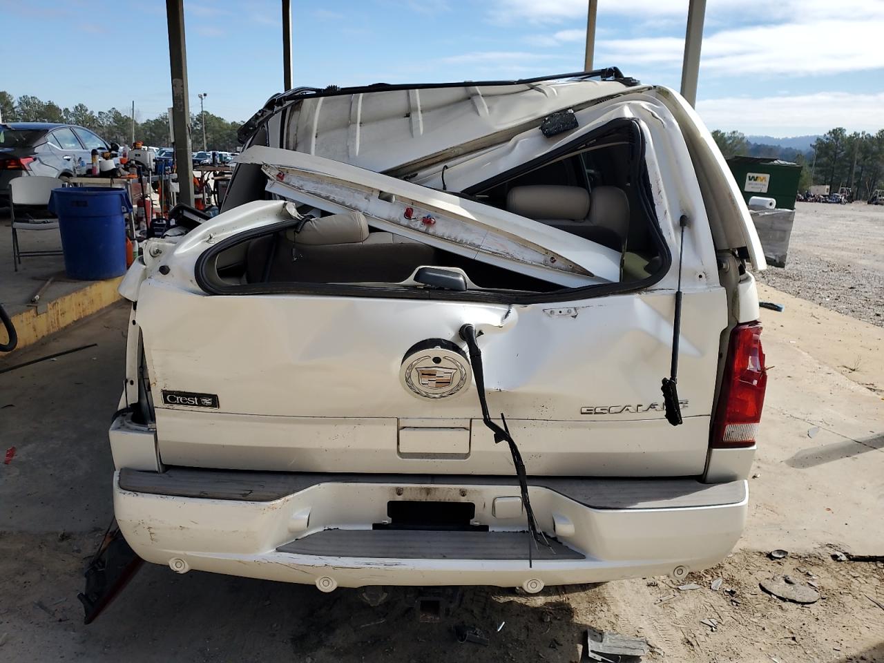 2005 Cadillac Escalade VIN 1GYEC63N85R267956 Copart auction photo, top/roof damage thumbnail 6