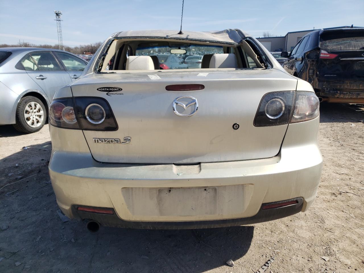2008 Mazda 3 VIN JM1BK32FX81837320 Copart auction photo, top/roof damage thumbnail 6