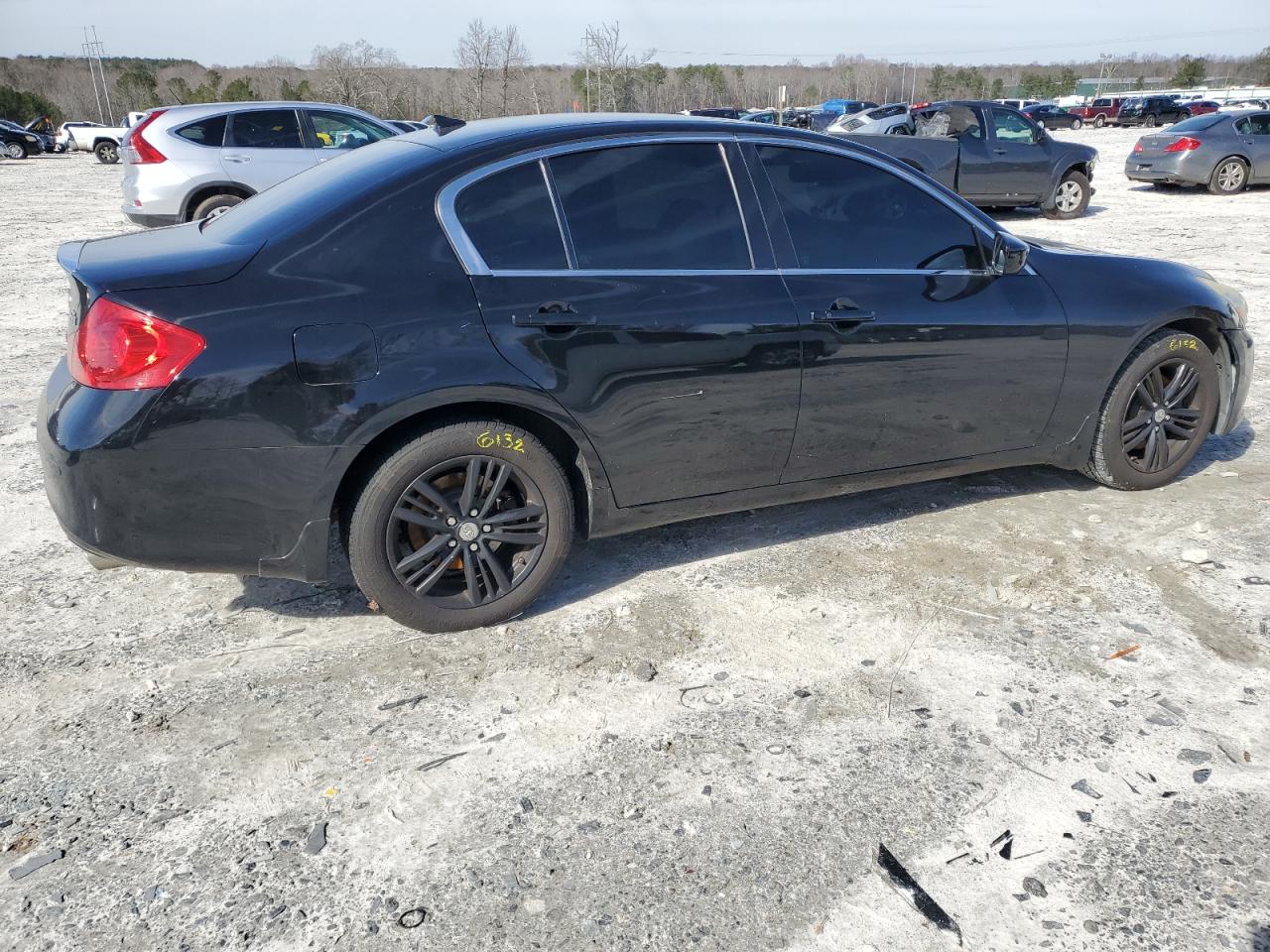2011 Infiniti G VIN JN1CV6AR9BM406260 Copart auction photo, side damage thumbnail 3