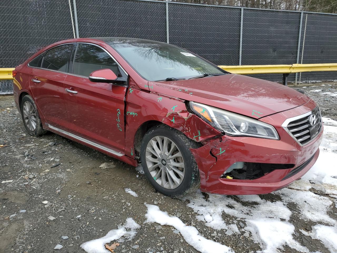 2015 Hyundai Sonata VIN 5NPE34AF9FH049586 Copart auction photo, front end damage thumbnail 4