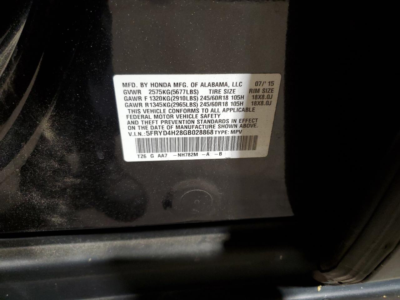 2016 Acura MDX VIN 5FRYD4H28GB028868 Copart auction photo, front end damage thumbnail 13