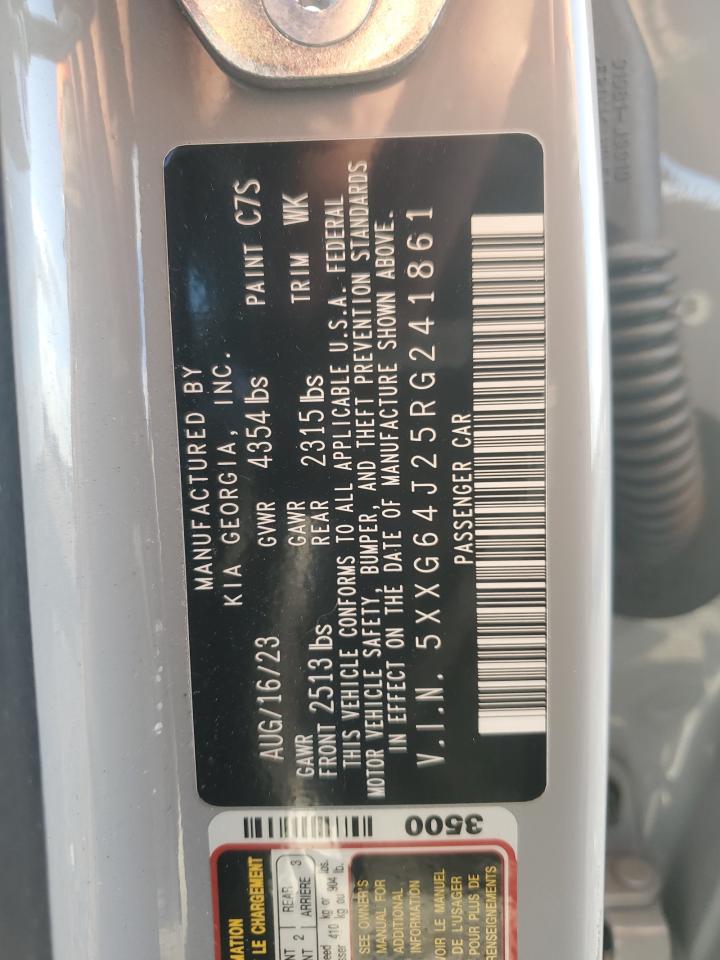 2024 KIA K5 VIN 5XXG64J25RG241861 Copart auction photo, front end / minor dent/scratches damage thumbnail 14