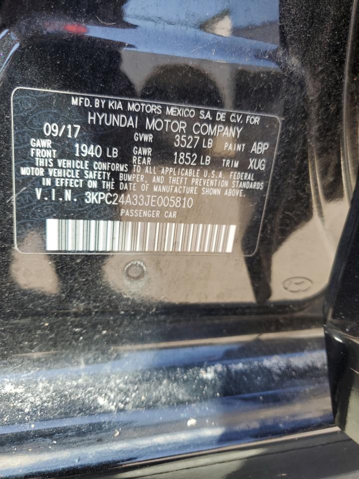 2018 Hyundai Accent VIN 3KPC24A33JE005810 Copart auction photo, side damage thumbnail 14