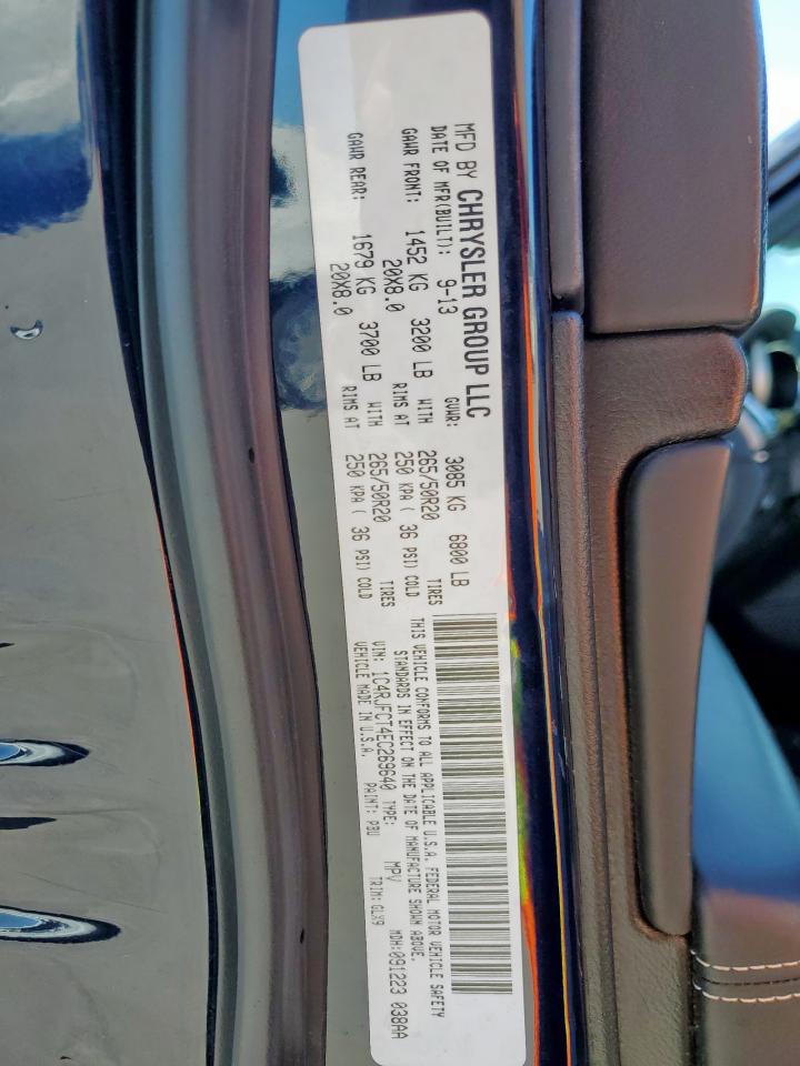2014 Jeep Grand Cherokee VIN 1C4RJFCT4EC269640 Copart auction photo, front end / rear end damage thumbnail 13