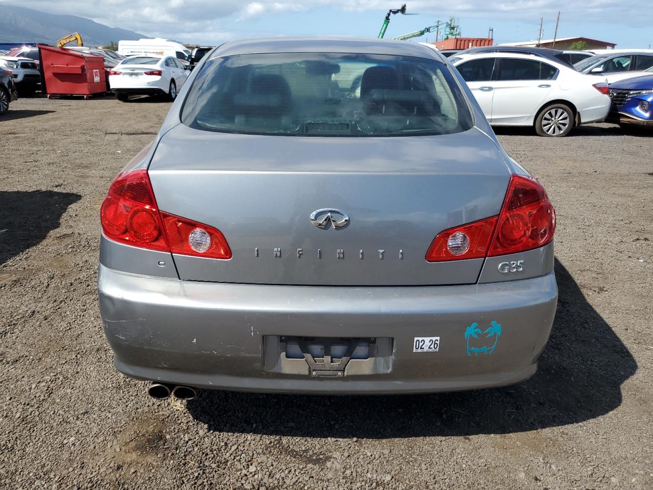 2006 Infiniti G VIN JNKCV51E66M505949 Copart auction photo, undercarriage / side damage thumbnail 6
