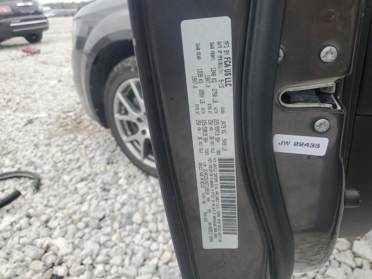 2016 Dodge Journey VIN 3C4PDCEG4GT128524 Copart auction photo, side / front end damage thumbnail 13