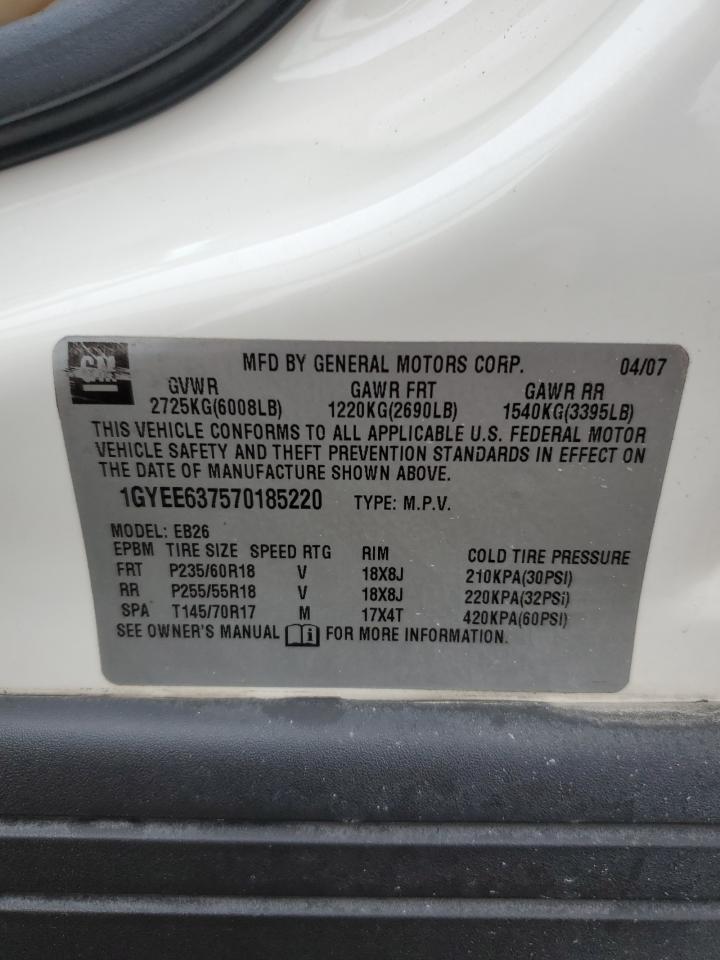 2007 Cadillac SRX VIN 1GYEE637570185220 Copart auction photo, rear end damage thumbnail 13