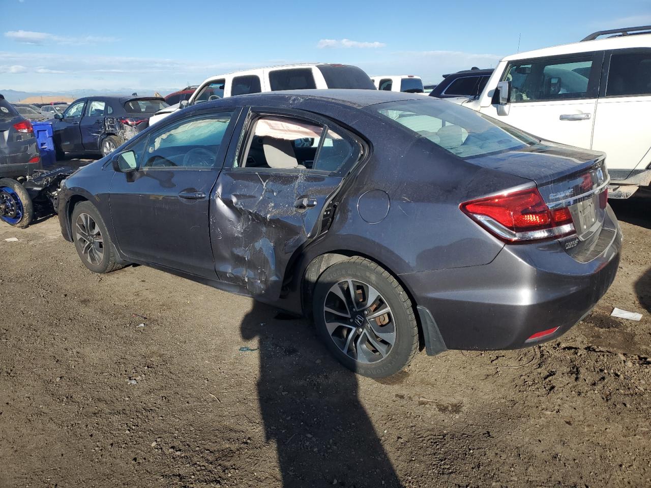 2014 Honda Civic VIN 19XFB2F87EE048560 Copart auction photo, side damage thumbnail 2