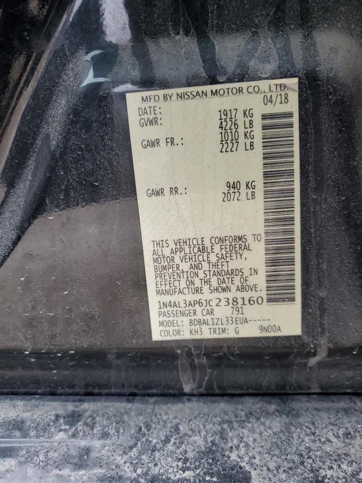 2018 Nissan Altima VIN 1N4AL3AP6JC238160 Copart auction photo, front end / rear end damage thumbnail 15