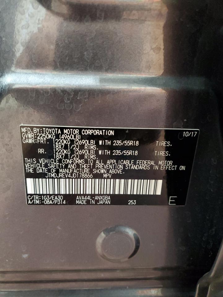 2018 Toyota RAV 4 VIN JTMDJREV4JD178866 Copart auction photo, front end damage thumbnail 15