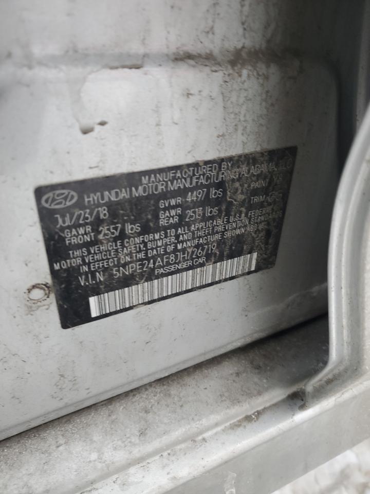2018 Hyundai Sonata VIN 5NPE24AF8JH726719 Copart auction photo, front end / rear end damage thumbnail 14