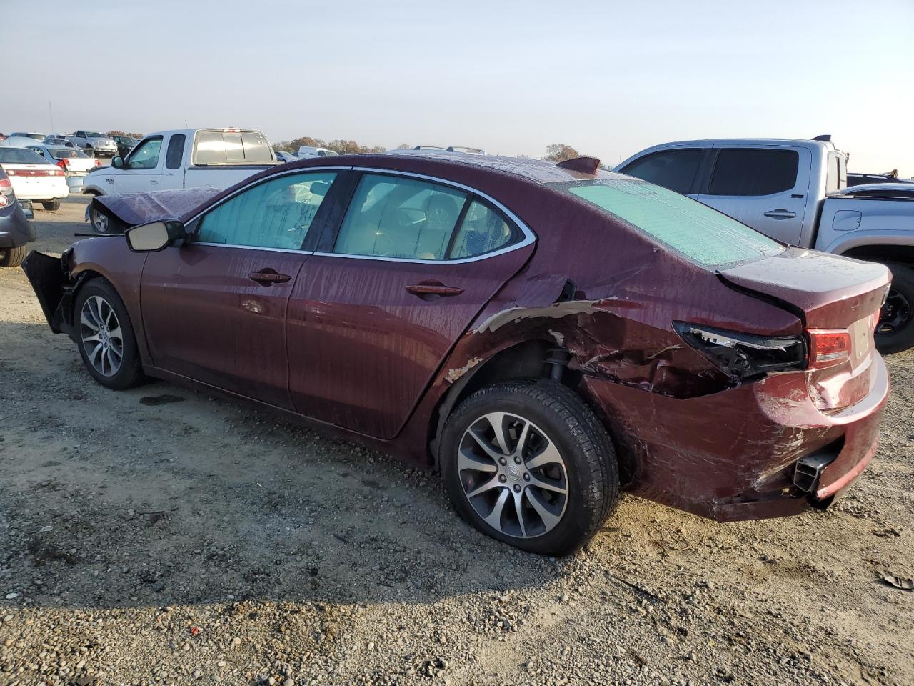 2016 Acura TLX VIN 19UUB1F39GA008364 Copart auction photo, front end / rear end damage thumbnail 2