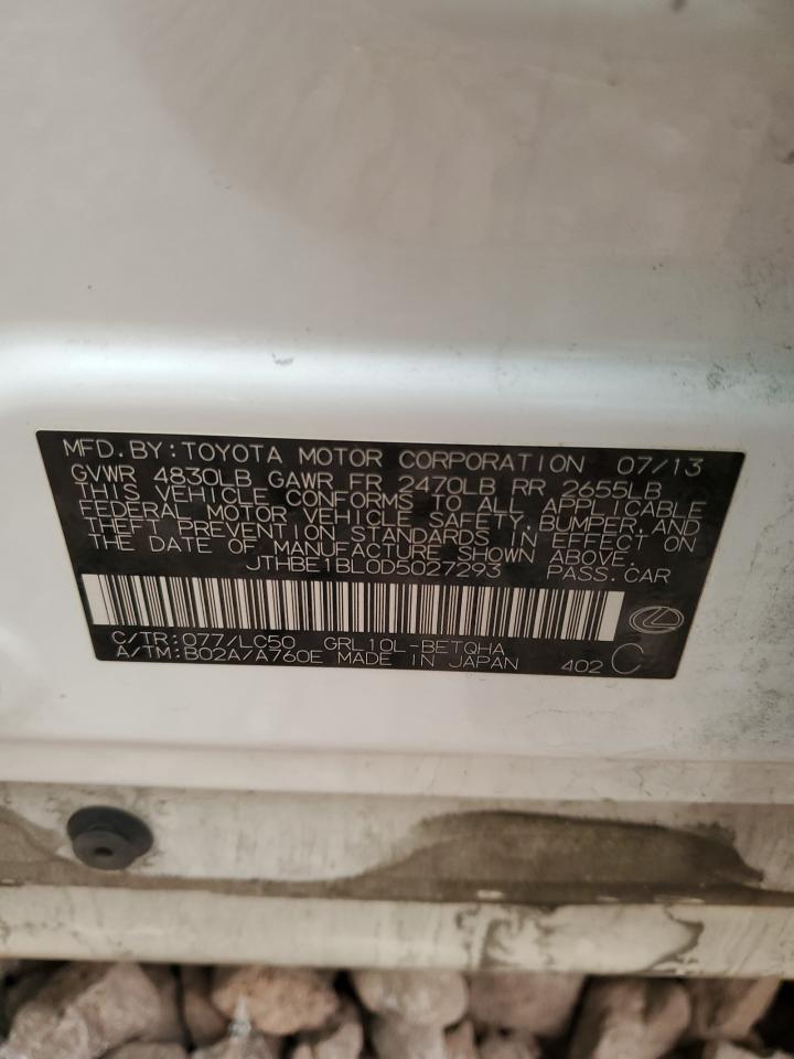 2013 Lexus GS VIN JTHBE1BL0D5027293 Copart auction photo, front end damage thumbnail 12