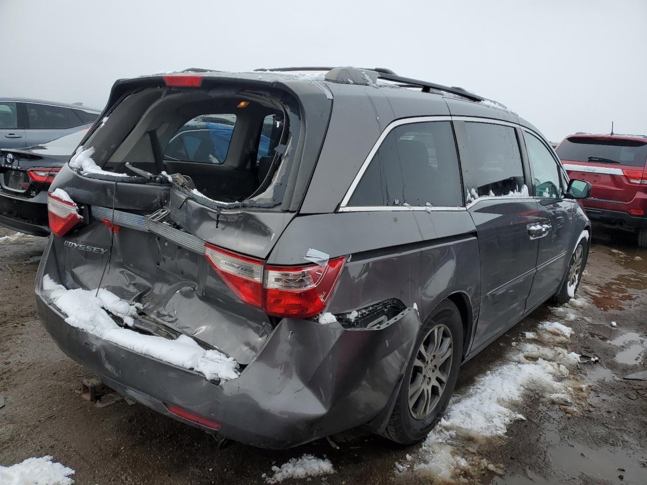 2012 Honda Odyssey VIN 5FNRL5H60CB057566 Copart auction photo, rear end damage thumbnail 3
