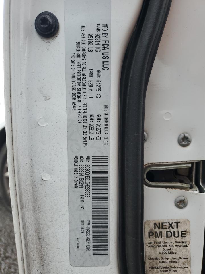 2016 Chrysler 300 VIN 2C3CCAEG1GH238529 Copart auction photo, burn - interior / minor dent/scratches damage thumbnail 15